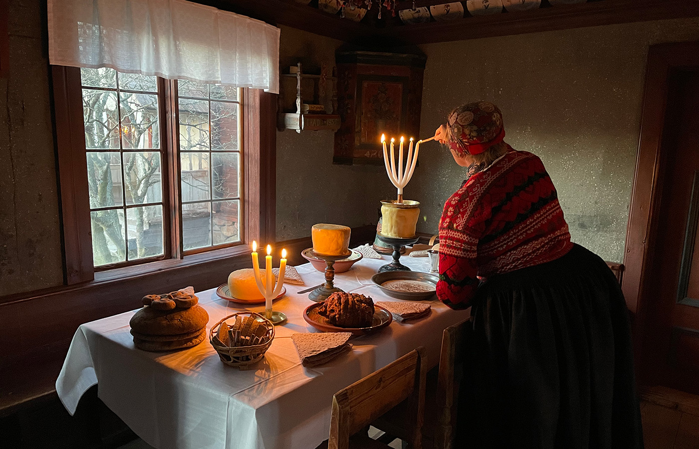 Dukat för julbord i Delsbogården på Skansen