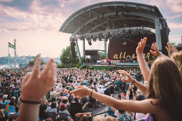 Publik på Allsång på Skansen Foto: Anna Hugosson