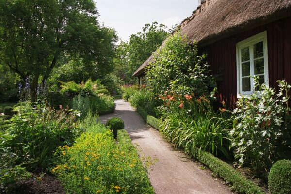 Skånegårdens trädgård, have, på Skansen