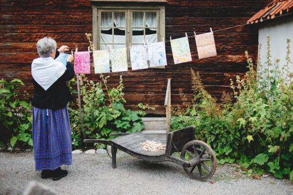 Marmorerade papper på tork