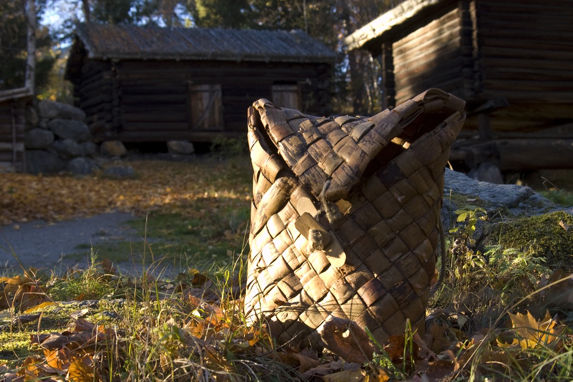 Näverväska, Finngården på Skansen. Foto: Marie Andersson
